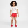 Nike Babies' Dri-fit Game, Swoosh, Match! Toddler 2-piece Solid Set In Red