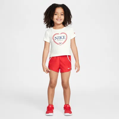 Nike Dri-fit Game, Swoosh, Match! Toddler 2-piece Solid Set In Red
