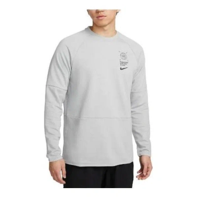 Nike Dri-fit Gfx Crewneck Sweatshirt 'grey' In Gray