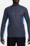 Nike Dri-fit Half Zip Midlayer Trail Top In Blue