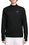 Nike Men's Trail Dri-fit 1/2-zip Mid Layer Top In Black/summit White