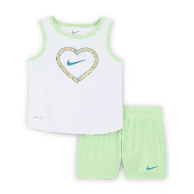Nike Dri-fit Happy Camper Baby (12-24m) Mesh Shorts Set In Green