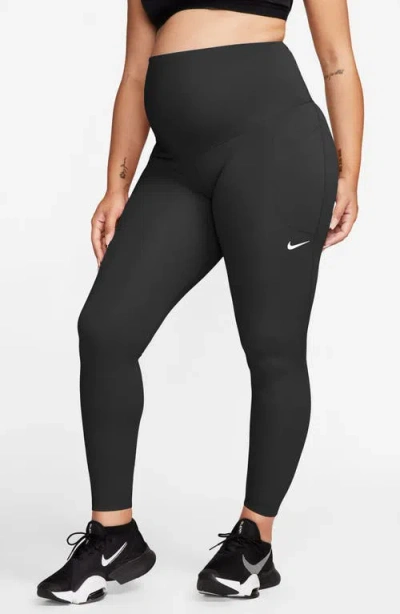 Nike Dri-fit High Waist 7/8 Pocket Maternity Leggings In Black