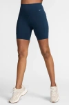 Nike Dri-fit High Waist Bike Shorts In Armory Navy/black