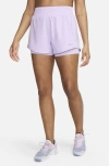 Nike Women's One Dri-fit High-waisted 3" 2-in-1 Shorts In Lilac Bloom
