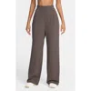 Nike Dri-fit High Waist Wide Leg Pants In Ironstone/ironstone