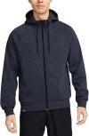 Nike Men's Primary Fleece Dri-fit Uv Full-zip Performance Hoodie In Obsidian/ Heather