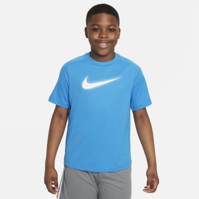 Nike Dri-fit Icon Big Kids' (boys') Graphic Training Top (extended Size) In Blue