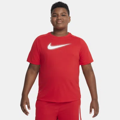 Nike Dri-fit Icon Big Kids' (boys') Graphic Training Top (extended Size) In Red
