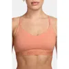 Nike Indy Light Support Padded Adjustable Sports Bra In Orange