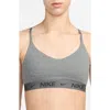 Nike Women's Indy Light Support Padded Adjustable Sports Bra In Smkgry/pure