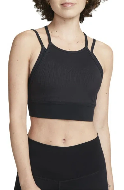 Nike Dri-fit Indy Padded Strappy Light Support Sports Bra In Black