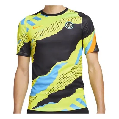 Nike Dri-fit Inter Milan Pre-match Soccer Jersey 'yellow' In Green
