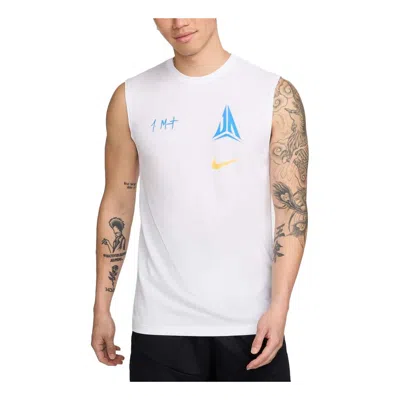 Nike Dri-fit Ja Basketball Tank Asia Sizing 'white' In Yellow