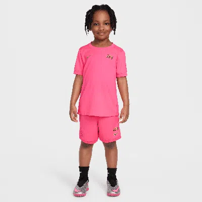 Nike Dri-fit Kylian Mbappã© Little Kids' Acd25 Short Sleeve Top And Shorts Set In Pink