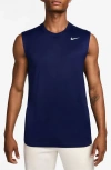 Nike Dri-fit Legend Fitness Muscle T-shirt In Blue Void