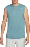 Nike Dri-fit Legend Fitness Muscle T-shirt In Denim Turquoise/ Black