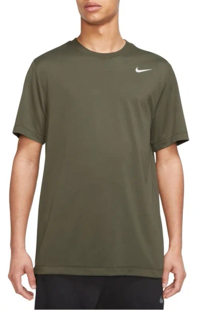 Nike Men's Dri-fit Legend Fitness T-shirt In Medium Olive/ White