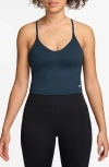 Nike Women's Indy Light-support Padded Sports Bra Tank Top In Armory Navy/white