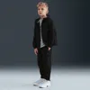 Nike Dri-fit Little Kids' 2-piece Full-zip Tech Woven Set In Black