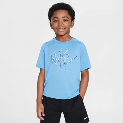 Nike Dri-fit Little Kids' Bold Move Short Sleeve Top In Blue