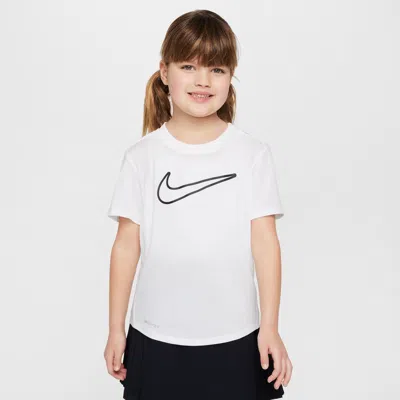 Nike Dri-fit Little Kids' Graphic T-shirt In White