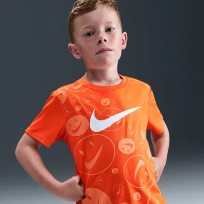 Nike Dri-fit Little Kids' Icon T-shirt In Orange