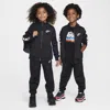 Nike Dri-fit Little Kids' 2-piece Full-zip Set With Logo Taping In Black