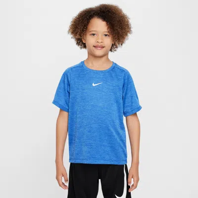 Nike Dri-fit Little Kids' Multi Short Sleeve Top In Blue