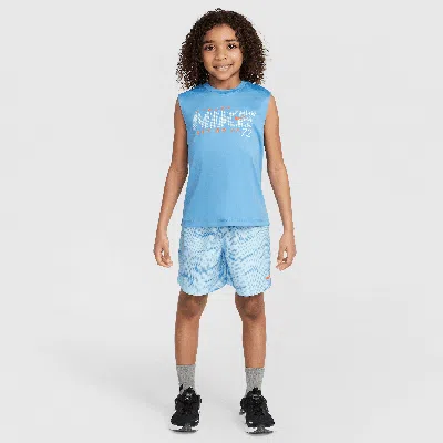 Nike Dri-fit Little Kids' Rhythm Printed 2-piece Shorts Set In Blue