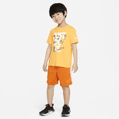 Nike Dri-fit Little Kids' Shorts Set In Orange