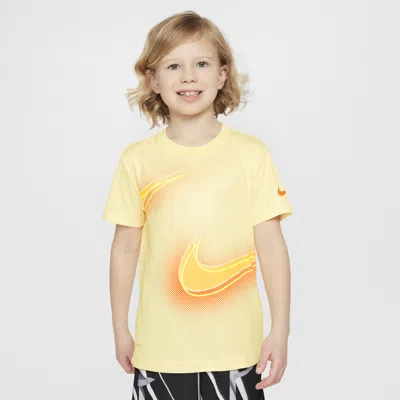 Nike Dri-fit Little Kids' Stacked Up Swoosh T-shirt In Yellow