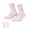 Nike Dri-fit Little Kids' V-day Cushioned Crew Socks (2 Pairs) In Pink
