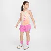 Nike Dri-fit Little Kids' Wild Flower 2-piece Tank Top And Mesh Shorts Set In Pink