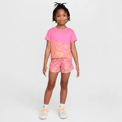 Nike Dri-fit Little Kids' Wild Flower 2-piece Tempo Set In Pink