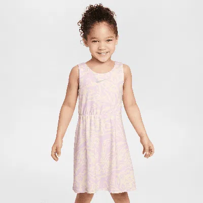 Nike Dri-fit Little Kids' Wild Flower Fashion Dress In White