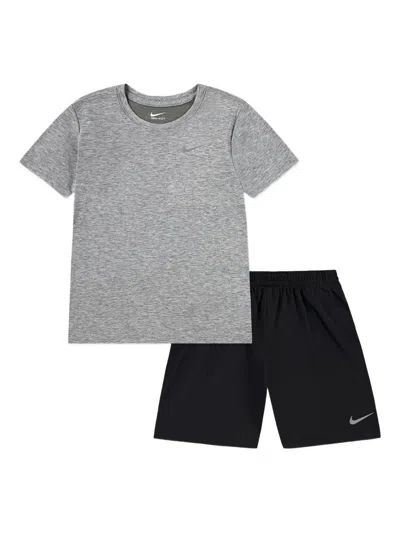 Nike Kids' Dri-fit Logo-detail Shorts Set In Blue