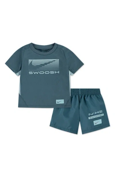 Nike Babies'  Dri-fit Logo Graphic T-shirt & Shorts Set In Green
