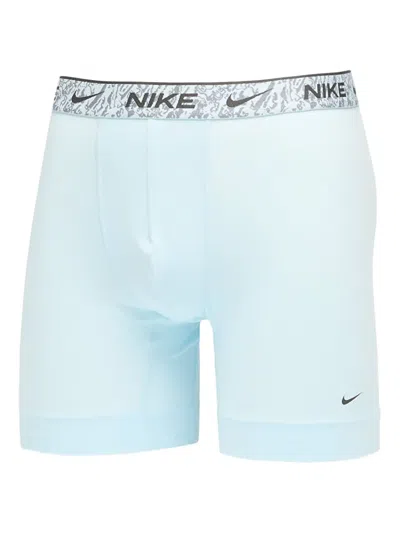 Nike Dri-fit Logo-print Boxer Briefs (pack Of Three) In Blue