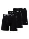 Nike Dri-fit Essential 3-pack Stretch Cotton Boxer Briefs In Black