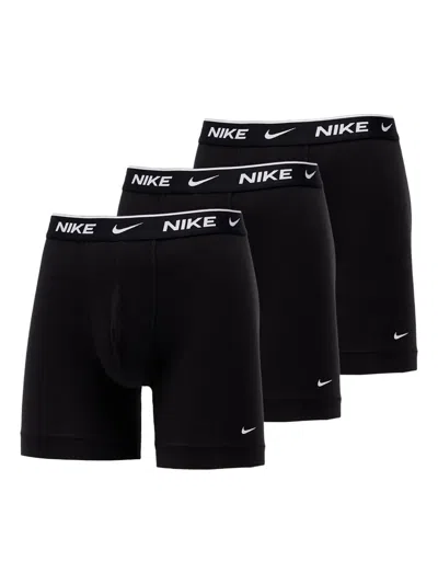 Nike Dri-fit Logo-waistband Boxer Briefs (pack Of Three) In Black