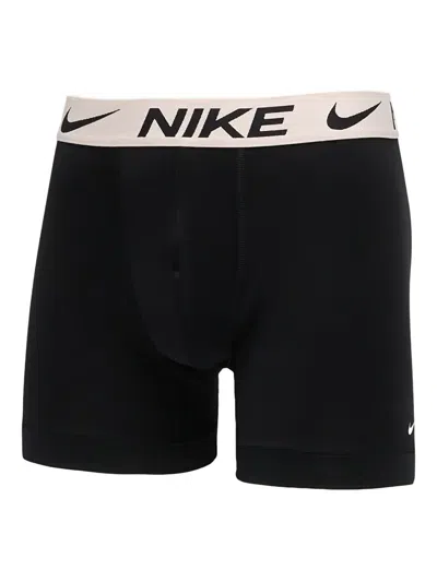 Nike Dri-fit Logo Waistband Boxer Briefs (pack Of Three) In Black