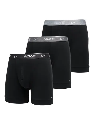 Nike Dri-fit Logo-waistband Boxers (pack Of Three) In Black