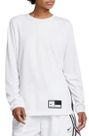 Nike Women's Dri-fit Long-sleeve Warm-up Basketball Top In White/ Black/ Black