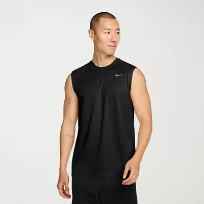 Nike Mens Crew Neck Sleeveless Big And Tall Muscle T-shirt In Black