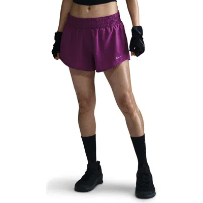 Nike Dri-fit Mid-rise 3-inch Brief-lined Shorts In Purple