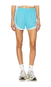 Nike Dri-fit Mid Rise 3 Running Shorts In Baltic Blue & Reflective Silver