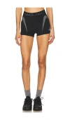Nike Dri-fit Mid Rise Graphic Biker Shorts In Black  Cool Grey  & White