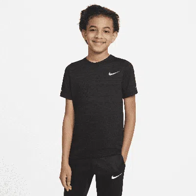 Nike Dri-fit Miler Big Kids' (boys') Training Top In Black