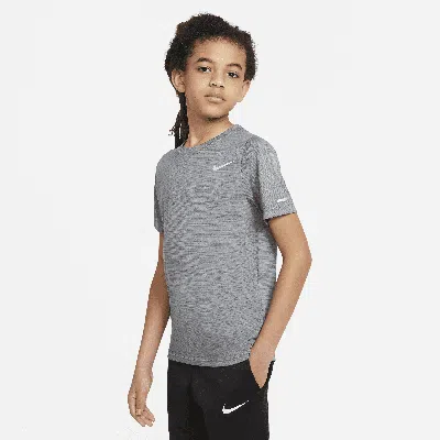Nike Dri-fit Miler Big Kids' (boys') Training Top In Grey